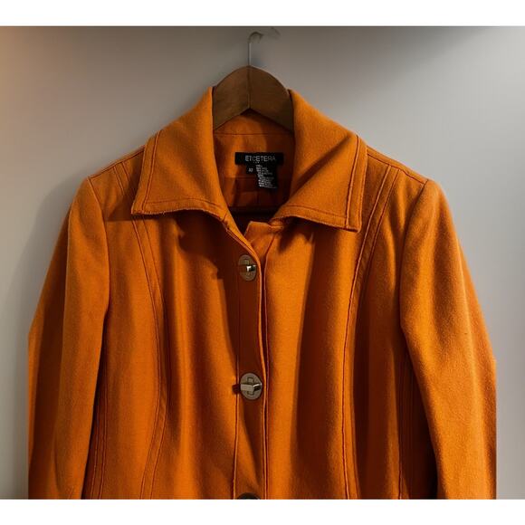 Etcetera Womens Mustard Yellow Wool Blend Coat Pockets Toggle Closure Size 10 - Picture 3 of 8